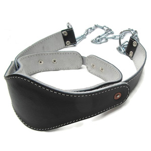 Durable Leather Head <b>Harness</b> for Neck Strength Training Powerlifting Gear Adjustable Head Strap with Steel Chain - Product Image 1