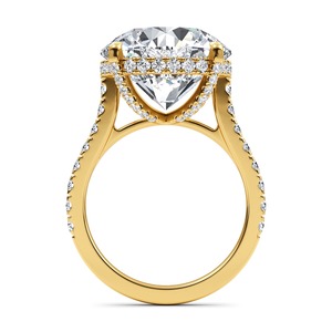 Impressionnante bague de fiançailles ronde en or rose 10K avec diamant de laboratoire, 11,96 carats au total, bague de luxe pour les mariées élégantes - Product Image 6