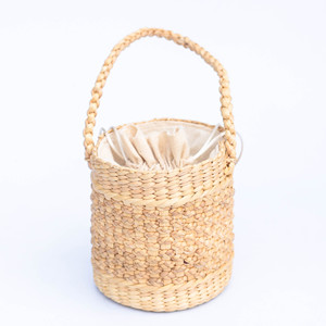 Bolso Cilíndrico de Paja Tejida con Cierre de Cordón, Lona Ecológica y Sostenible, Correa Única, Estilo Vintage Boho, para Cumpleaños, Uso Diario - Product Image 2