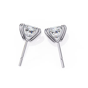 Boucles d'oreilles en or massif 10K avec diamants Moissanite taille princesse 6x6 mm, 3 carats au total, bijoux de luxe pour femme, cadeau - Product Image 6