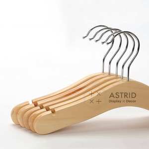 24 CM Single Tier High-end Space Saving Wooden Custom Logo Kid Child Baby <b>Clothes</b> Hanger for <b>Wardrobe</b> and Bathroom Modern - Product Image 3