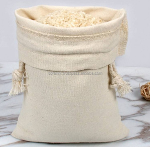 Bolsas de Almacenamiento de Algodón con Cordón de 5kg, 10kg, 15kg, 20kg al por Mayor, Sacos de Embalaje de Algodón Tejido para Granos, Azúcar, Arroz, Sal y Harina - Product Image 1