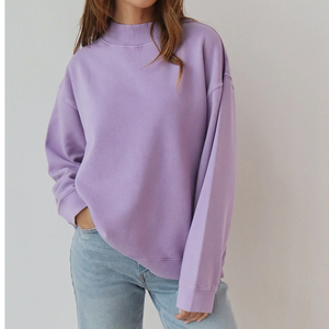 Women Mock Neck Oversized Sweatshirt Fleece Streetwear Style - Product Image 3