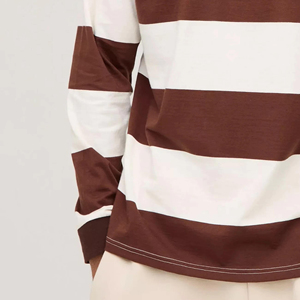 Maillot de rugby pour homme, manches longues, impression personnalisée du logo, rayures contrastées, respirant, séchage rapide, service OEM, maillot de rugby à manches longues - Product Image 3