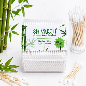 Hisopos de Algodón Biodegradables con Palitos de Bambú, 200 Unidades, Hisopos de Algodón Suaves de Doble Punta en Caja Plana Higiénica para el Cuidado de la Belleza - Product Image 1