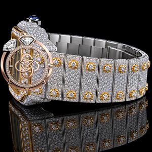Montre de luxe en moissanite pour homme, entièrement pavée de pierres de moissanite VVS, en acier inoxydable, automatique - Product Image 3
