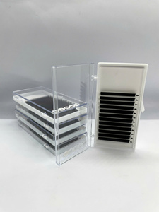 Extensions de cils en volume pré-fabriquées 3D 4D 5D faites à la main, en plateau individuel, en fibres synthétiques PBT coréennes, vente en gros - Product Image 2