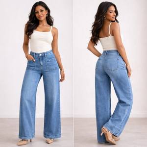 กางเกงยีนส์เดนิมผู้หญิงขายดี ทรงลำลอง ระบายอากาศได้ดี สไตล์วินเทจ กางเกงคาร์โก้แฟชั่น ขายส่งจากบังกลาเทศ - Product Image 1