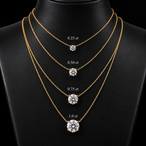 Colgante de Diamante Cultivado en Laboratorio con Corte Redondo, Collar Solitario de Oro Sólido de 14K/18K, 0.20-2.00 CT, DEF VVS, Certificado IGI, Regalo de Cumpleaños, ODM - Product Image 1