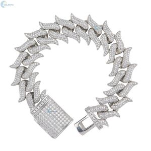 Pulsera Thorn Cuban Link con diamantes cultivados en laboratorio, pulsera hip hop para él. - Product Image 1