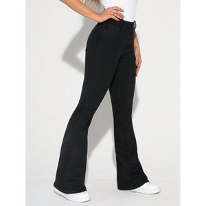 Jean slim noir taille haute en denim pour femme, style vintage tendance, respirant, écologique, streetwear, mode, tailles 26-40 - Product Image 4