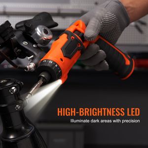 Set Cacciavite Elettrico Senza Fili 4V 7Nm con Luce LED, Doppia Posizione e Kit 11 Accessori, Alimentato a Batteria con Cavo di Ricarica - Product Image 4