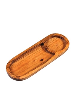 Plateau Chip & Dip Plateau en bois avec bol en laiton Serve Cheese Holiday Snacks et plus encore - Product Image 1
