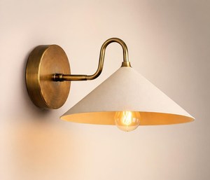 Modern Brass Finish Geometric Cone Shade E27 Halogen <b>Wall</b> <b>Sconce</b> for Home Office - Product Image 1