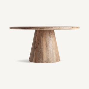 Table à manger ronde rustique haut de gamme en teck massif pour usage résidentiel et hôtelier de luxe - Product Image 1