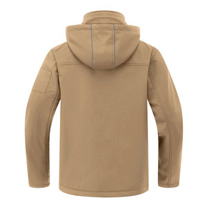 Veste softshell pour homme avec logo personnalisé, élégante, imperméable, respirante, coupe-vent, avec capuche amovible, chaude, pour la randonnée et le ski en plein air - Product Image 2