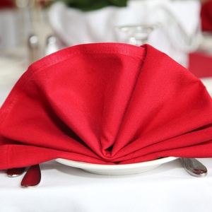 Serviette de table en coton 100 % rouge de qualité restaurant, lavable et réutilisable, pour événements et maison - Product Image 1