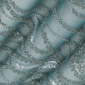 Tela de bordado con cuentas, malla de lentejuelas de lujo, material textil de moda para prendas, venta al por mayor, material de exportación para boutiques - Product Image 1