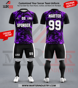 Conjunto de Uniforme de Fútbol Personalizado con Transferencia Térmica, Transpirable, 100% Poliéster, Estampado Marmoleado Rojo y Negro para Equipo Gris, Pantalones Cortos y Calcetines - Product Image 4