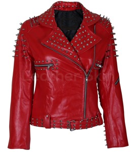 Custom Style Formal Spike Stud Waterproof Windproof Eco-Friendly Reversible Bomber Motorcycle Biker Genuine Leather <b>Jackets</b> Men - Product Image 2