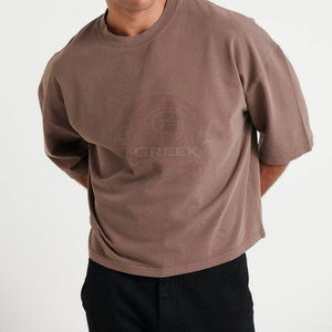 Camisetas Extra Grandes para Hombre, de Algodón Suave, Grueso, Transpirable, de Secado Rápido, Manga Corta, Estilo Urbano, Casual, Corte Holgado, OEM ODM - Product Image 3