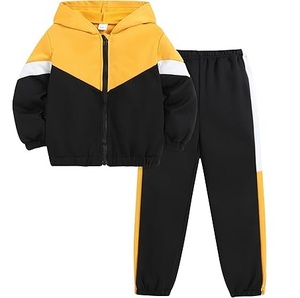 Breathable High Quality Customizable Acid Wash Streetwear Kids Track Suit 2-Piece Set Drawstring Closure <b>Polyester</b> Fabric for - Product Image 6