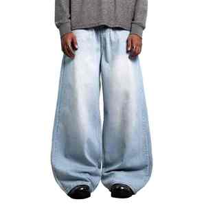 2026 Wholesale Streetwear Mens Denim Jeans Washed Fade Men Jeans Casual Baggy Pants Unisex Oversized Loose Denim Jeans Pants - Product Image 2
