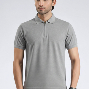 Men's Short Sleeve for Shirt Navy <b>Orange</b> Trim 100% Cotton Pique Casual Breathable Print Pocket Anti-Wrinkle Knitted Design - Product Image 1