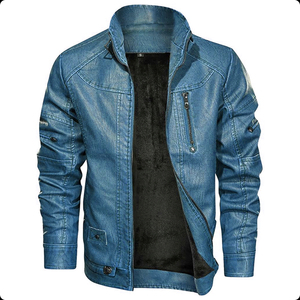 Veste en cuir pour homme multicolores, style motard classique, en cuir véritable, conçue pour la conduite et la mode quotidienne - Product Image 1