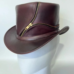 Handcrafted Style Leather Top Hat Premium Fashion <b>Accessory</b> with Structured Crown and Elegant Finish - Product Image 1