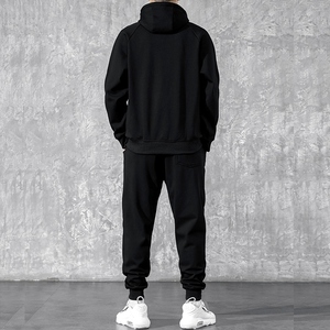Ensemble de survêtement d'hiver personnalisé pour homme, style streetwear, sweat à capuche et pantalon de jogging, tenue décontractée et sportive, en nylon/coton respirant, coupe régulière - Product Image 4