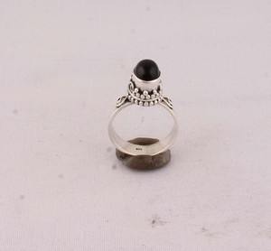 Natural Black Onyx <b>Ring</b> 925 Sterling Silver Vintage <b>Boho</b> Style Genuine Black Gemstone <b>Ring</b> for Women Handcrafted Ethnic Jewelry - Product Image 3