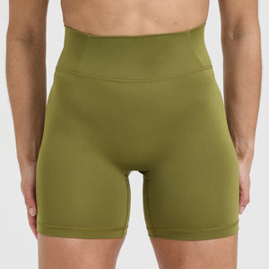 Short de sport taille haute pour femme, sexy, avec effet froncé aux fesses, legging court de yoga, compression sans couture, short de fitness - Product Image 4