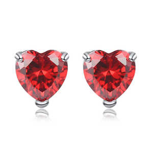 Boucles d'oreilles clous de luxe en forme de cœur bleu en alliage de métal précieux pour un usage quotidien - Product Image 2