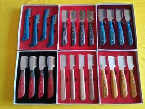 Juego de cuchillos para pelar de acero inoxidable con mangos de madera para herramientas de aseo de mascotas - Product Image 6