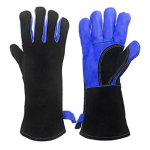 Premium Quality Cowhide Grain Split Leather Safety <b>Gloves</b> Extreme Heat Resistant <b>Long</b> Lasting Reinforced Welder Protection Gear - Product Image 6