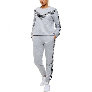 Women's Casual <b>Lounge</b> Wear Side Stripe Track Suit Women's Pullover Full Sleeve Sweat Suit - Product Image 1