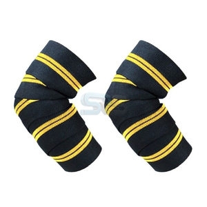 Elastic Adjustable Elbow And <b>Knee</b> <b>Wraps</b> Compression Straps For Gym Fitness Weightlifting Bodybuilding Powerlifting Training Pads - Product Image 4