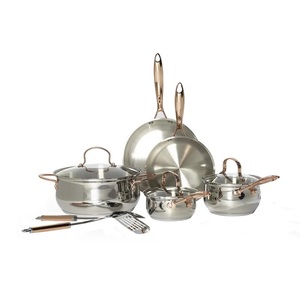Wholesale Commercial Kitchen Cooking <b>Pans</b> and Pots Set Triply Stainless Steel Cookware Set Mirror Polished <b>Induction</b> Use Set - Product Image 2