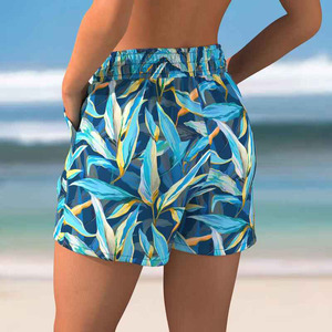 Custom Women Casual Swim Shorts Quick Dry Sublimated Floral Print Beach Shorts Drawstring Comfort Fit Summer Swimwear - Product Image 5