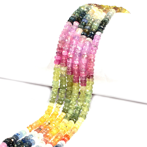 ลูกปัดไพลินหลายเหลี่ยมเพชรพลอยลูกปัดสายรุ้ง3-3.5มม. สำหรับทำเครื่องประดับ - Product Image 4