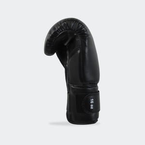 Guantes de boxeo de cuero negro con cierre de cordones en la muñeca, diseño de dedos completos, equipo de entrenamiento para adultos, guantes de boxeo profesionales, accesorios de gimnasio - Product Image 2