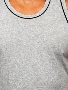 Camiseta sin mangas de punto transpirable de color liso para hombre, talla grande, cuello redondo, estilo casual, superventas, personalizada para verano - Product Image 2