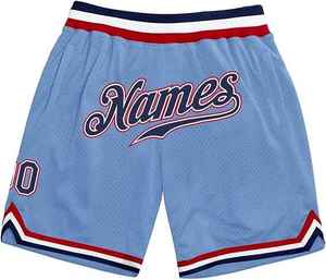 Shorts de basketball décontractés pour hommes, de haute qualité, avec logo brodé, 100% polyester satiné, séchage rapide, respirant, taille haute élastique - Product Image 2
