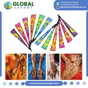 Conos y Tubos de Henna de la Mejor Calidad, Henna Herbal Multicolor con Fórmula de Flujo Suave, Paquete de 12 Conos / 10 Tubos, para Bodas y Eventos - Product Image 2