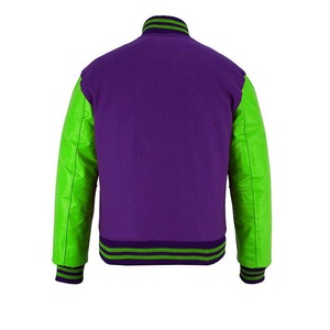 Veste universitaire vierge personnalisable en gros, corps en laine avec manches en cuir, OEM/ODM disponible - Product Image 3