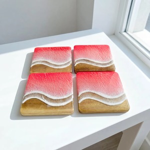 Durable Handmade Natural Resin Wooden <b>Coaster</b> <b>Set</b> Protecting Furniture From Heat And Water While Adding Elegant Rustic Charm - Product Image 1