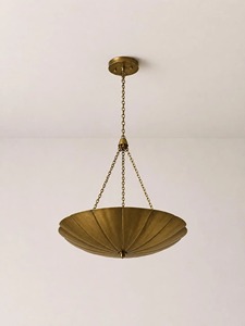 Classic Bronze Ceiling Pendant <b>Light</b> With Fan-Shaped Design For Indoor Lighting Decorations - Product Image 2