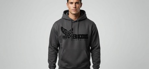 Sweat-shirt à capuche personnalisé Aigle Féroce Noir Oversize Streetwear Décontracté Athlétique Homme Femme Vente en Gros OEM - Product Image 2