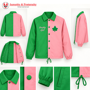 Alpha |   Kapa |   Veste de coach Alpha Casual matelassée, imperméable, coupe-vent, légère, en nylon, avec logo brodé personnalisé OEM pour sororité - Product Image 3